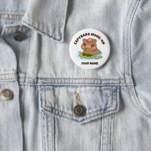 Macaron Rond 5 Cm Bouton Mode Capybara Mignon Personnalisé