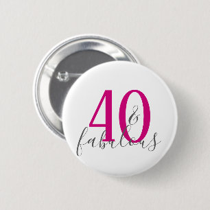 Macaron Rond 5 Cm Bouton moderne 40 et fabuleux fête d'anniversaire
