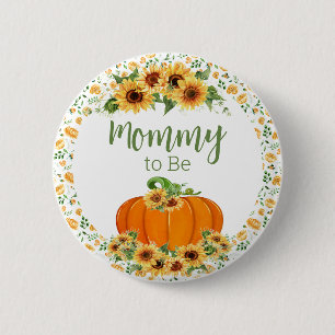 Macaron Rond 5 Cm Bouton Mommy to Be Citrouille - Boutons baby showe