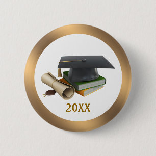 Macaron Rond 5 Cm Bouton Mortier et diplôme