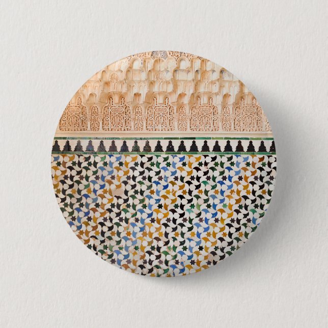 Macaron Rond 5 Cm Bouton Mosaïque marocain arabesque (Devant)