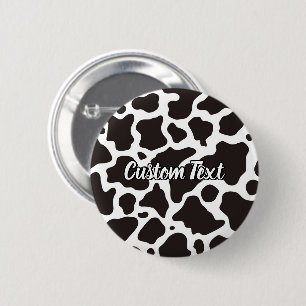 Macaron Rond 5 Cm Bouton Motif de vache