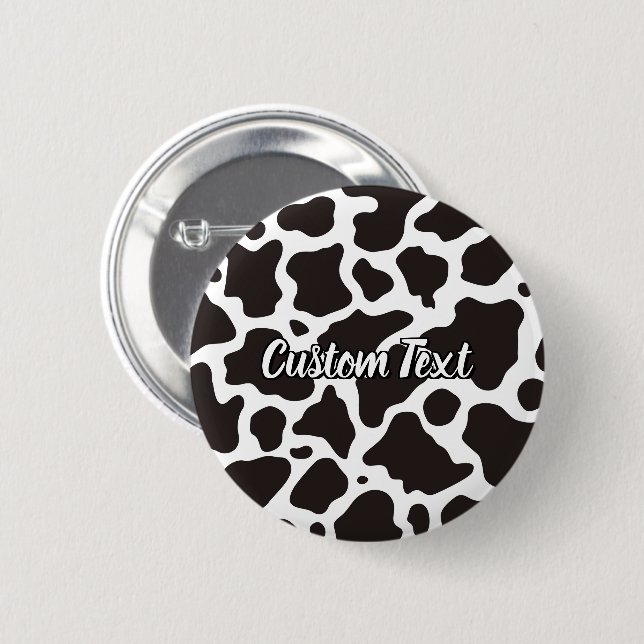 Macaron Rond 5 Cm Bouton Motif de vache (Devant & derrière)