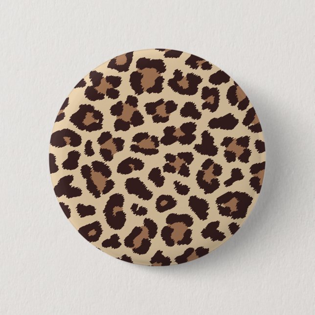 Macaron Rond 5 Cm Bouton Motif Empreinte de léopard (Devant)