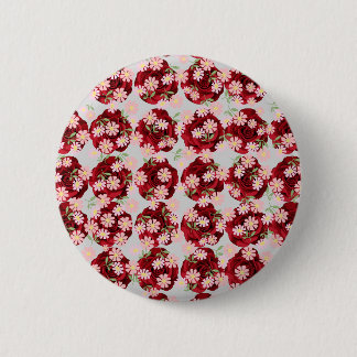 Macaron Rond 5 Cm Bouton Motif fleuri complexe