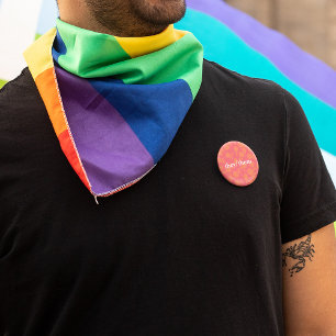 Macaron Rond 5 Cm Bouton motif tangerine abstrait