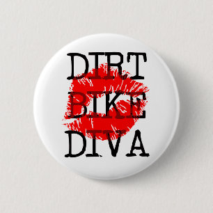 Macaron Rond 5 Cm Bouton Motocross Dirt Bike Diva