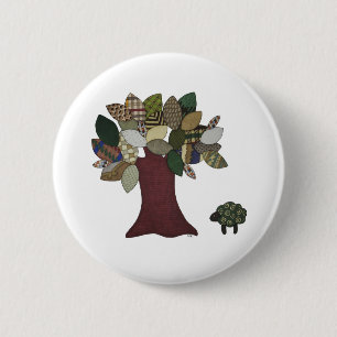Macaron Rond 5 Cm Bouton Mouton et Arbre