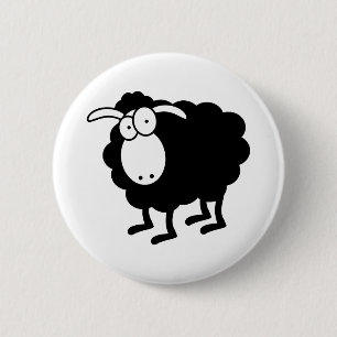 Macaron Rond 5 Cm Bouton Mouton Noir