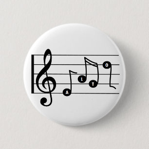 Macaron Rond 5 Cm Bouton musical Alto Singer