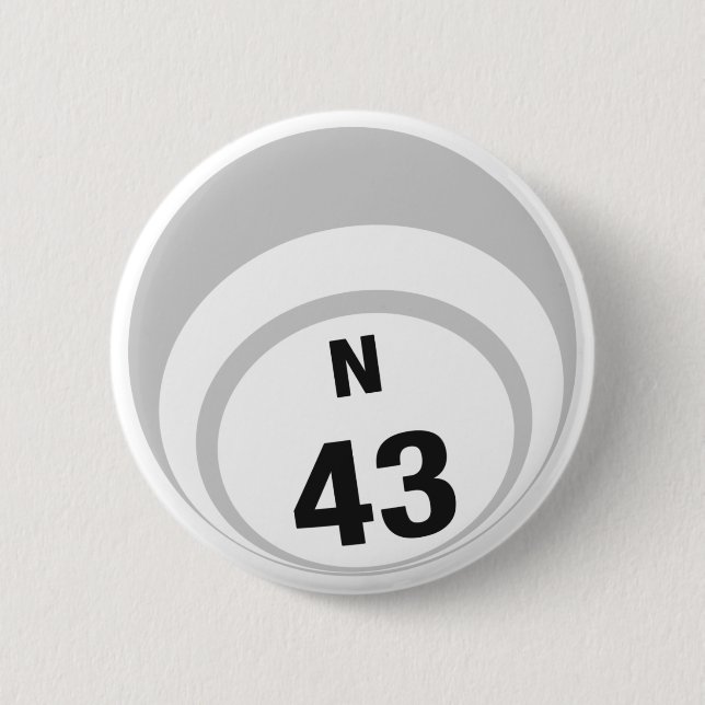 Macaron Rond 5 Cm Bouton N43 Bingo Ball (Devant)