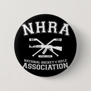 Macaron Rond 5 Cm Bouton national d'association d'hockey et de fusil