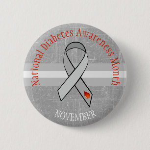 Macaron Rond 5 Cm Bouton national de sensibilisation au diabète Mois