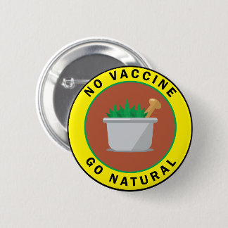 Macaron Rond 5 Cm Bouton naturel anti-vaccination Go