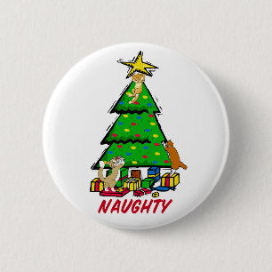 Macaron Rond 5 Cm Bouton Naughty Kitties
