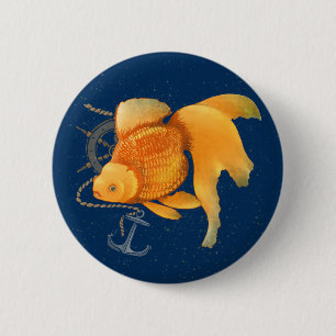 Macaron Rond 5 Cm Bouton nautique de roue de gouvernail d'ancre de p
