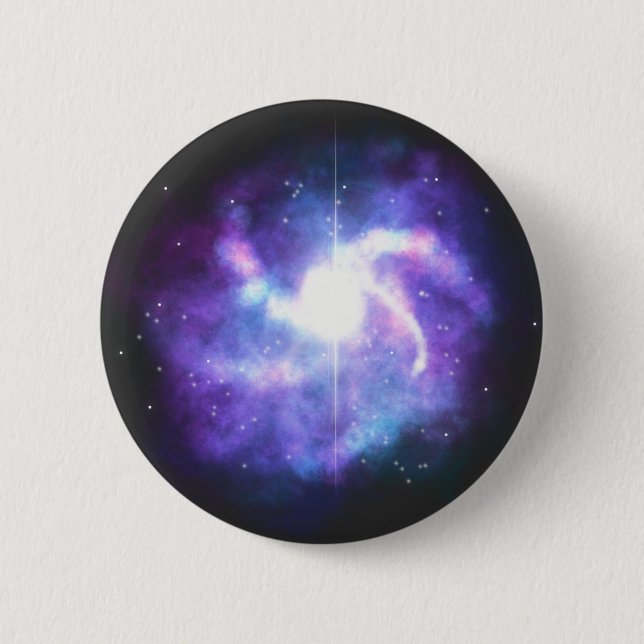 Macaron Rond 5 Cm Bouton Nebula/Espace (Devant)