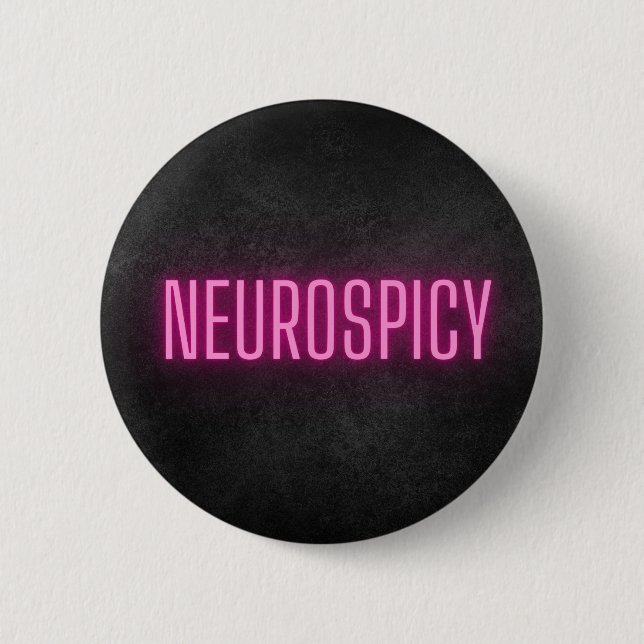 Macaron Rond 5 Cm Bouton Neurospicy Neon (Devant)