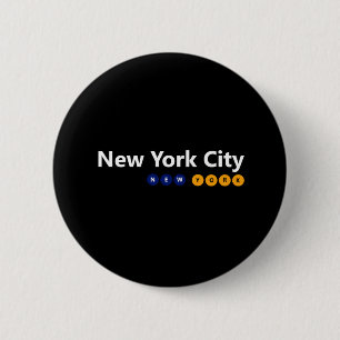 Macaron Rond 5 Cm Bouton New York City