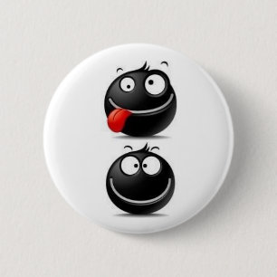 Macaron Rond 5 Cm Bouton noir