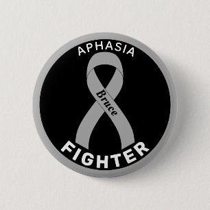 Macaron Rond 5 Cm Bouton noir Aphasia Fighter Fighter