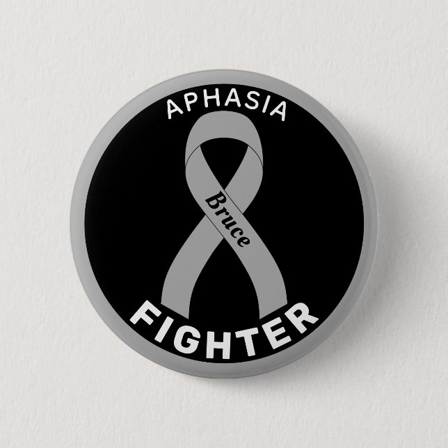 Macaron Rond 5 Cm Bouton noir Aphasia Fighter Fighter (Devant)