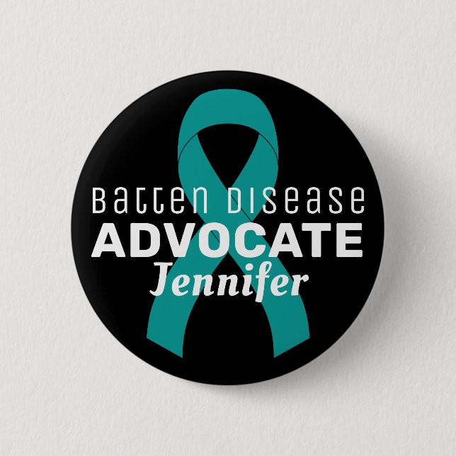 Macaron Rond 5 Cm Bouton noir Batten Disease Advocate (Devant)