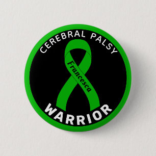 Macaron Rond 5 Cm Bouton noir Cérébral Palsy Warrior