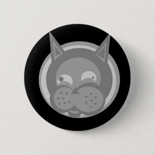 Macaron Rond 5 Cm Bouton noir de chats de Weirdy