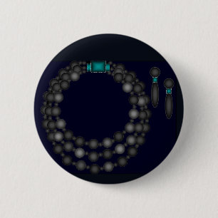Macaron Rond 5 Cm Bouton noir de conception de perle