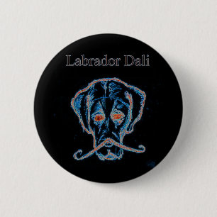 Macaron Rond 5 Cm Bouton noir de Labrador Dali