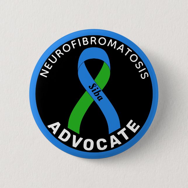 Macaron Rond 5 Cm Bouton noir de l'avocat de la neurofibromatose (Devant)