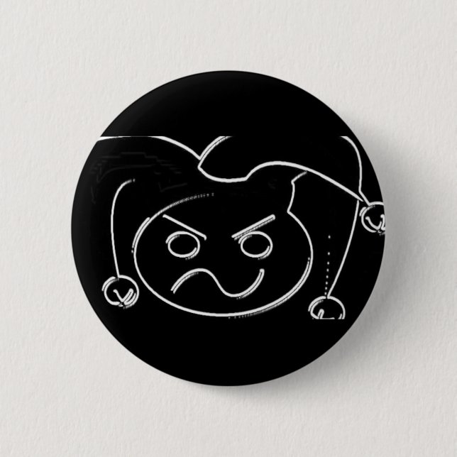 Macaron Rond 5 Cm Bouton noir de logo (Devant)