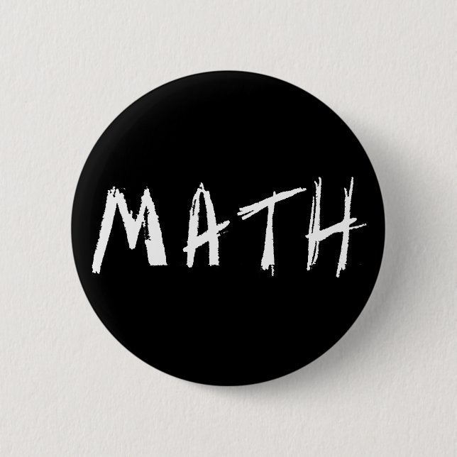 Macaron Rond 5 Cm Bouton noir de maths (Devant)