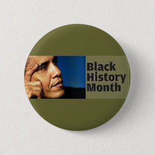 Macaron Rond 5 Cm Bouton noir de mois d'histoire de Barack Obama