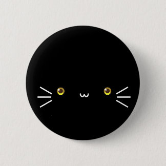 Macaron Rond 5 Cm bouton noir de neko