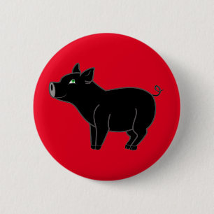 Macaron Rond 5 Cm Bouton noir de porc