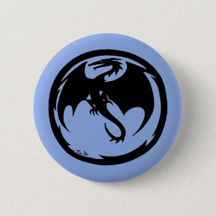 Macaron Rond 5 Cm Bouton noir Dragon