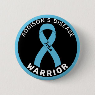 Macaron Rond 5 Cm Bouton noir du guerrier de la maladie d'Addison