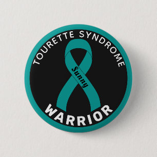 Macaron Rond 5 Cm Bouton noir du guerrier du syndrome Tourette