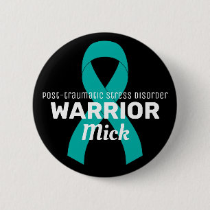 Macaron Rond 5 Cm Bouton noir du guerrier SSPT