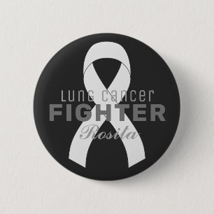 Macaron Rond 5 Cm Bouton noir du ruban du cancer du poumon