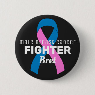 Macaron Rond 5 Cm Bouton noir du ruban du cancer du sein masculin