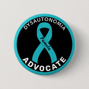 Macaron Rond 5 Cm Bouton noir Dysautonomia Advocate Ribbon