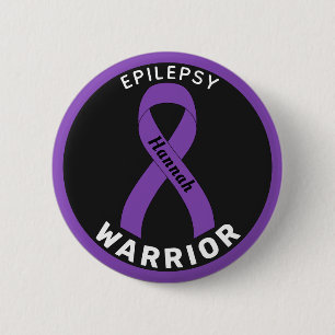Macaron Rond 5 Cm Bouton noir Epilepsy Warrior