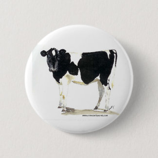 Macaron Rond 5 Cm bouton noir et blanc de vache
