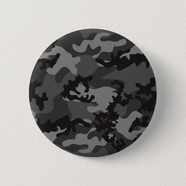 Macaron Rond 5 Cm Bouton noir fait sur commande de Camo (Devant)