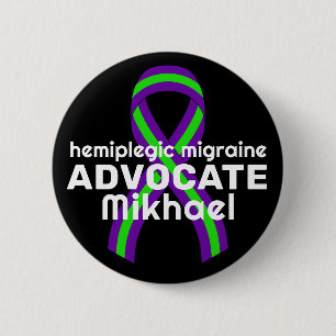 Macaron Rond 5 Cm Bouton noir Hemiplegic Migraine Advocate