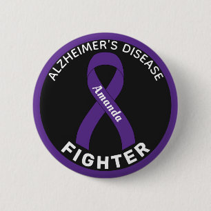 Macaron Rond 5 Cm Bouton noir pour combattre la maladie d'Alzheimer