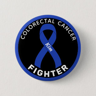 Macaron Rond 5 Cm Bouton noir pour combattre le cancer colorectal